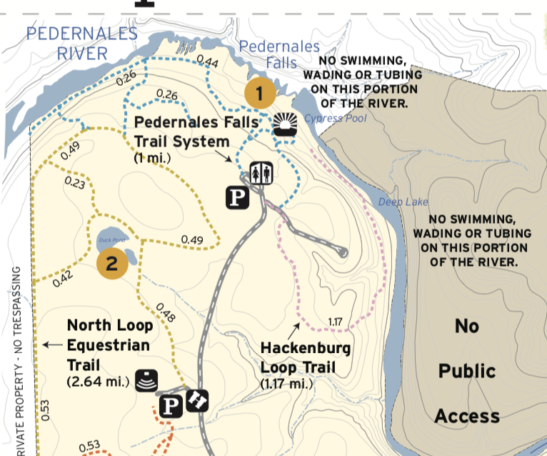 Pedernales Falls map section