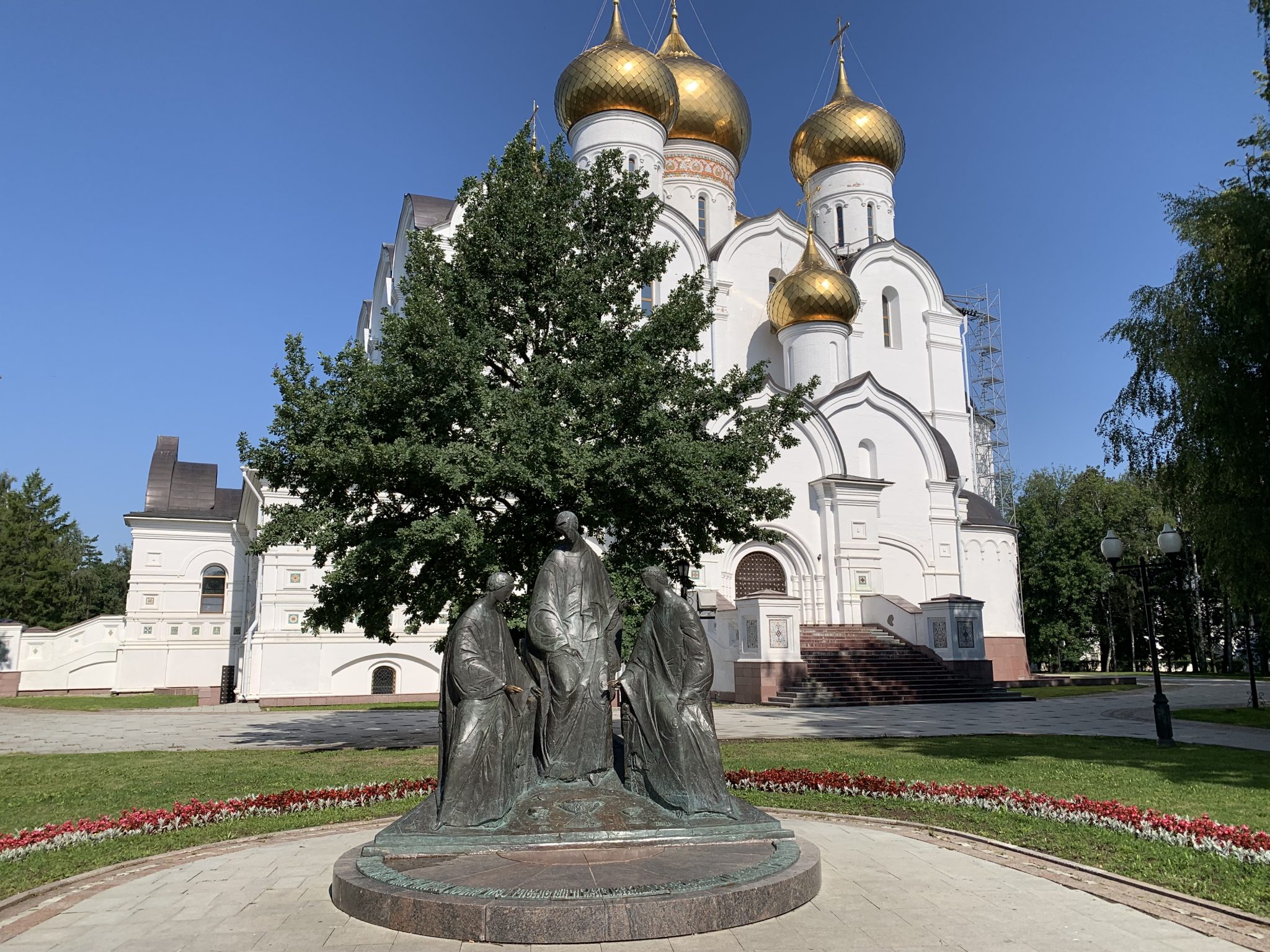 Trinity sculpture Yaroslavl Volga River