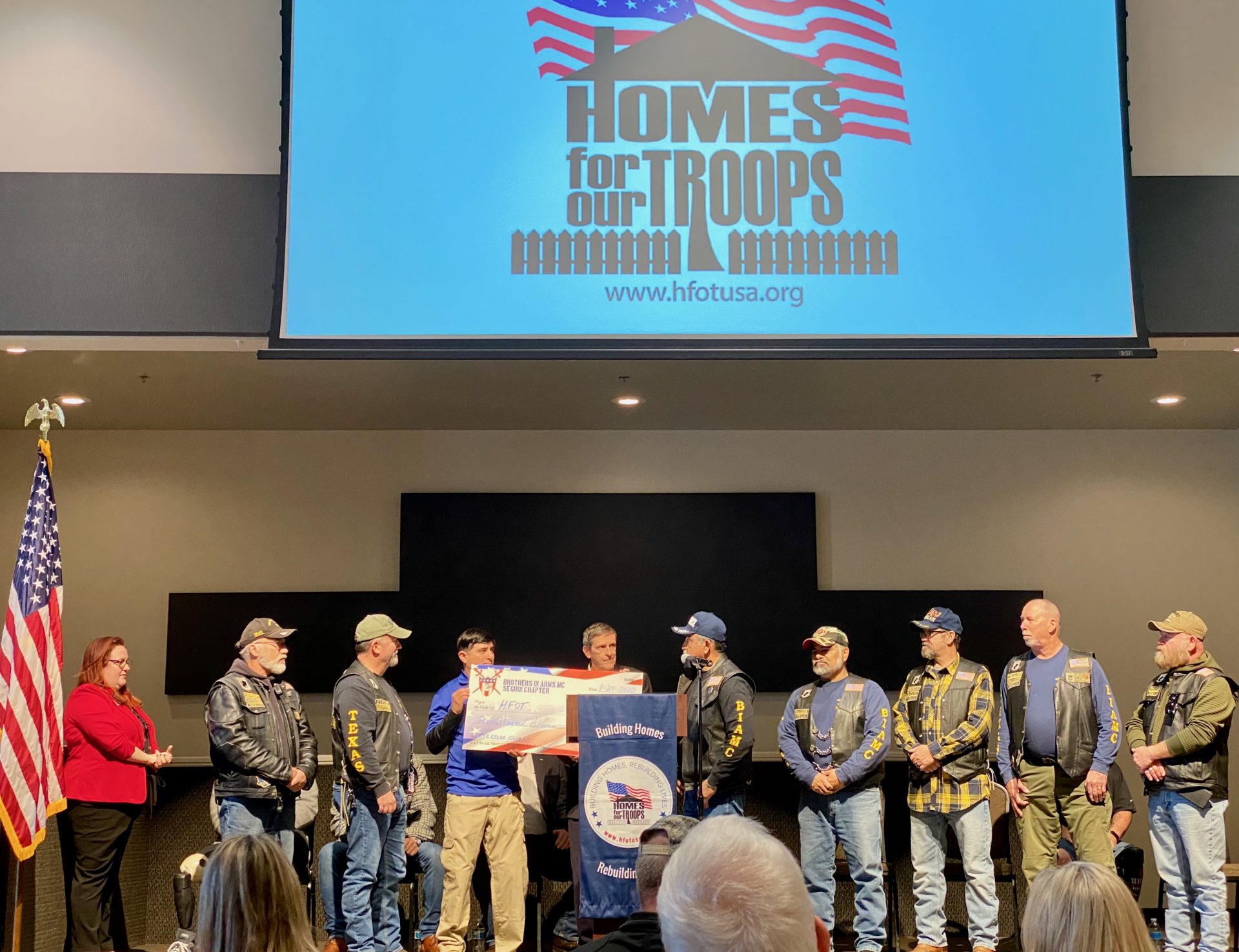 Homes for our Troops check presentation